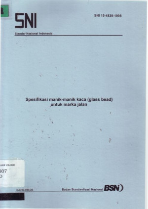 Image of Spesifikasi manik-manik kaca (glass bead) untuk marka jalan
